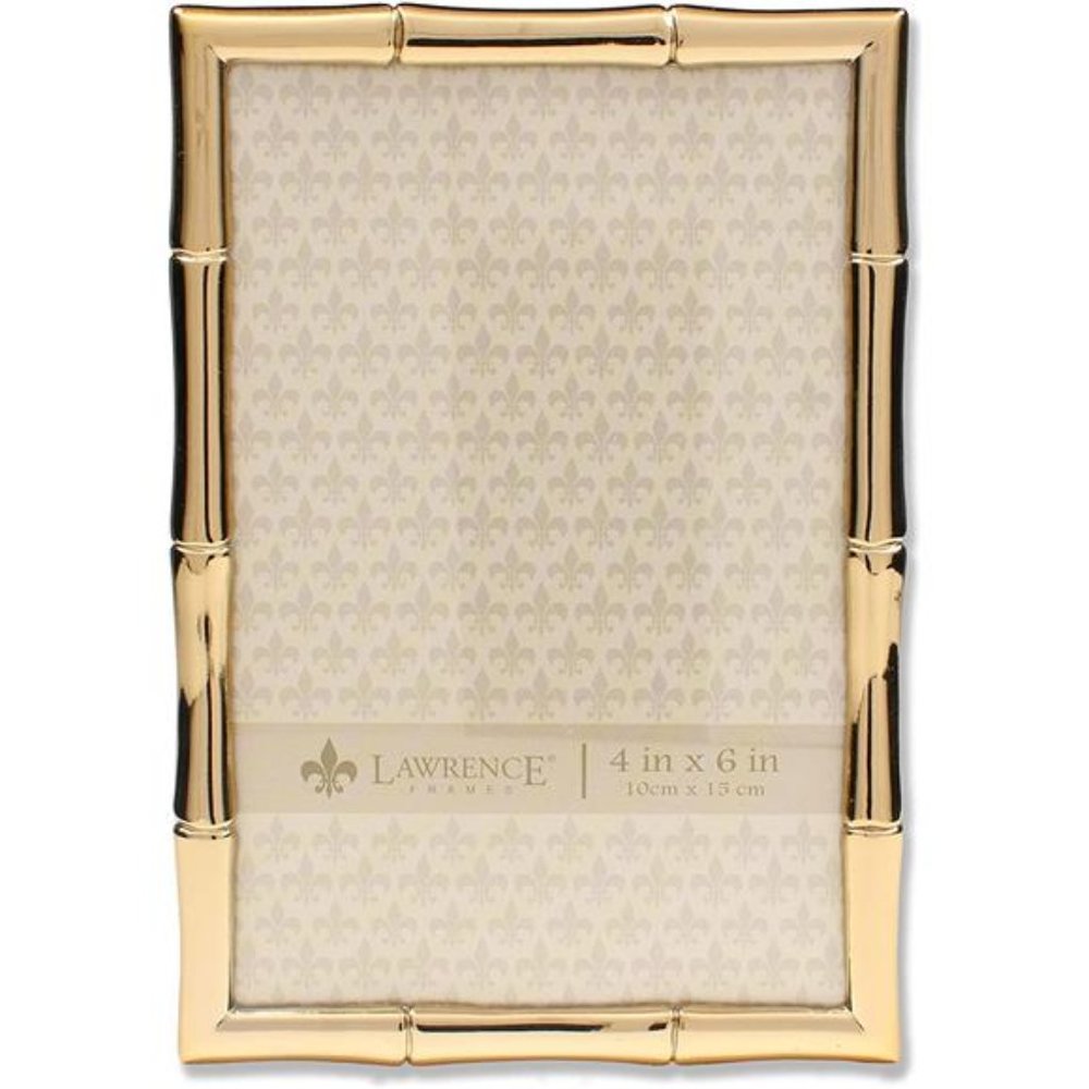 Frames Bamboo Design Metal Frame, 4x6, Gold